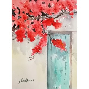 Sadia Arif, 11 x 15 Inch, Water Color on Paper, Floral Painting, AC-SAD-016